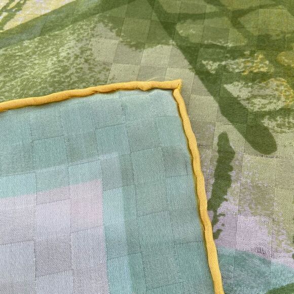 Vera Neumann Silk Scarf Wrap Featuring Scenic Japanise Outlook 25" - Picture 7 of 10